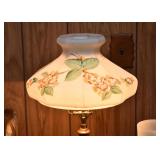BUY IT NOW! $75 - Vintage Table Lamp with Hand Painted Glass Shade