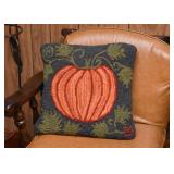 BUY IT NOW! $20 - Hooked Pumpkin Throw Pillow