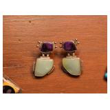 Southwestern Earrings with Sterling Silver & Semi-Precious Stones