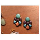 Southwestern Earrings with Sterling Silver & Semi-Precious Stones by OSCAR BETZ