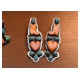Southwestern Earrings with Sterling Silver & Semi-Precious Stones by OSCAR BETZ