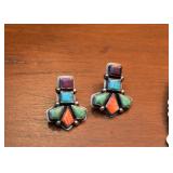 Southwestern Earrings with Sterling Silver & Semi-Precious Stones by OSCAR BETZ