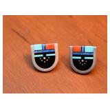 Southwestern Earrings with Sterling Silver & Semi-Precious Stones