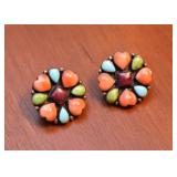 Southwestern Earrings with Sterling Silver & Semi-Precious Stones by DON LUCAS