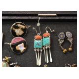Southwestern Jewelry - Sterling Silver Earrings with Turquoise and/or Semi-Precious Stones