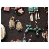 Southwestern Jewelry - Sterling Silver Earrings with Turquoise and/or Semi-Precious Stones
