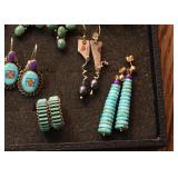 Southwestern Jewelry - Sterling Silver Earrings with Turquoise and/or Semi-Precious Stones