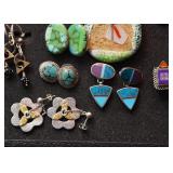 Southwestern Jewelry - Sterling Silver Earrings with Turquoise and/or Semi-Precious Stones