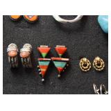 Southwestern Jewelry - Sterling Silver Earrings with Turquoise and/or Semi-Precious Stones