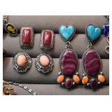 Southwestern Jewelry - Sterling Silver Earrings-Turquoise and/or Semi-Precious Stones by GARY REEVES