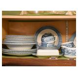 Vintage Blue Transferware Dinnerware