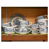 Vintage Blue Transferware Dinnerware