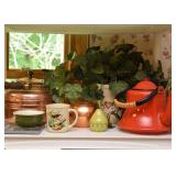 Copper Kettle, Red Enamelware Kettle, Etc.