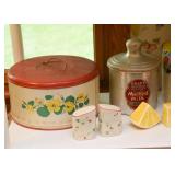 Vintage Cake Cover, Kraft Malted Milk Container, Salt & Pepper Shakers