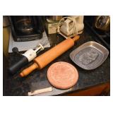 Hand Mixers, Rolling Pin, Trivet, Pewter Dish