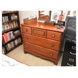 Vintage Wooden 3 Drawer Chest / Dresser, Metal File Cabinet, TV