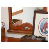 Vintage Wood Framed Wall Mirror