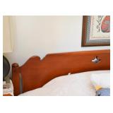 Vintage Wooden Full Size Bed with Headboard & Footboard