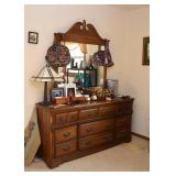 Vintage Lowboy Chest of Drawers / Dresser with Mirror