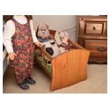 Wooden Doll Bed, Stuffed Animals