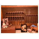 Pair of Vintage Wooden Twin Beds, Horse Paint-by-Number