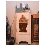 Vintage Small Refrigerator with Folk Art Michelob Painted Door