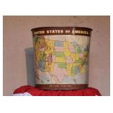 USA Relief Map Waste Can