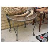 Wrought Iron Patio Table, Animal Horns