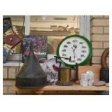 Large Metal Funnel, John Deere Tractor Wall Clock, Brass Sprayer, Garden Climbers Book