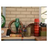 Home Decor, Christmas Lights, Vintage Thermos, 