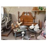 Twin Size Bed Headboard & Footboard, Wooden Stools, Kitchenware, Dinnerware