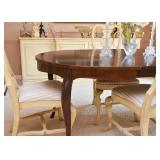Dining Table with Leaf, 6 Dining Chairs with Upholstered Seats