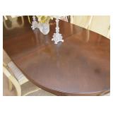 Dining Table with Leaf, 6 Dining Chairs with Upholstered Seats