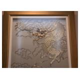 Chinese Dragon Textile / Embroidery Artwork, Framed