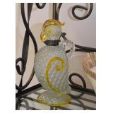 Art Glass Parrot Pitcher 