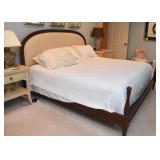 King Size Bed with Upholstered Headboard and Foot Posts