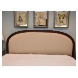 King Size Bed with Upholstered Headboard and Foot Posts
