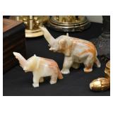 Stone Carved Elephant Figurines