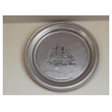 Pewter Plate with Sailing Ship