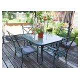 Patio Table & 4 Chairs (Glass Top)