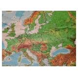 Vintage Denoyer Geppert Visual Relief Map (Europe)