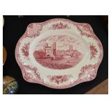 Red Transferware Platter