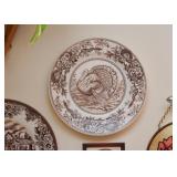 Brown Transferware Plates / Wall Decor