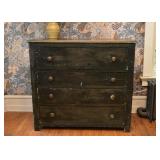 Black Crackle Finish Chest of Drawers