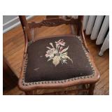 Antique Rocking Chair with Needlepoint Seat