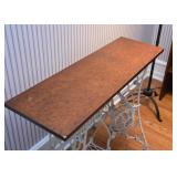 White Painted Singer Sewing Machine Table Base with Added Top