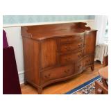Antique Vintage Bow Front Buffet / Sideboard