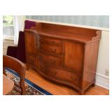 Antique Vintage Bow Front Buffet / Sideboard