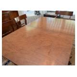 Antique Vintage Double Pedestal Dining Table & 8 Chairs