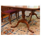 Antique Vintage Double Pedestal Dining Table & 8 Chairs